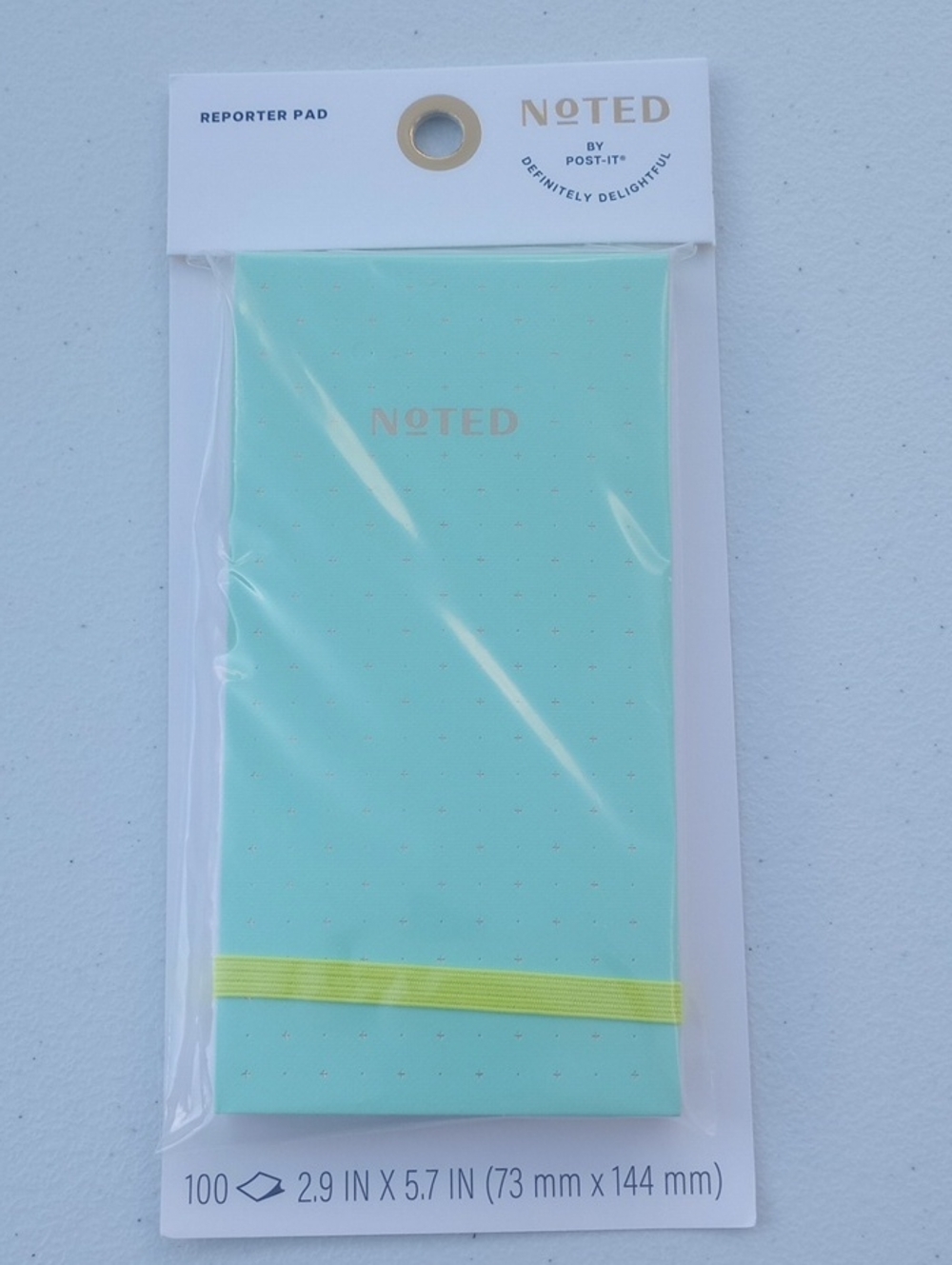 New NOTED by Post-it Mint Reporter Pad with Yellow Elastic 3 Included